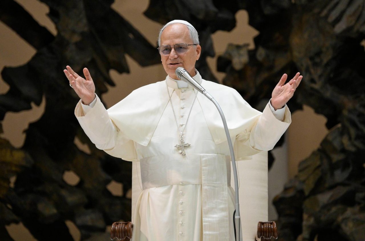 Papa Leão XIV durante a Audiência Geral desta quarta-feira, 20/08, na Sala Paulo VI  (@Vatican Media)